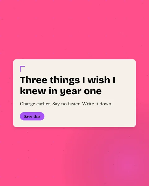 A sample post: Three things I wish I knew in year one